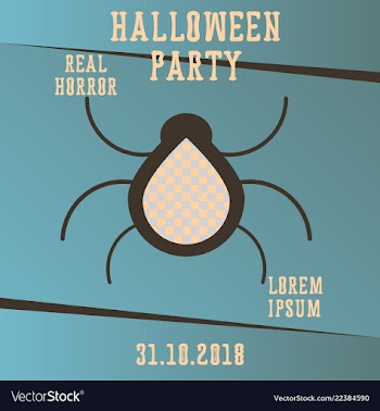 Halloween party invitation scary poster vector image