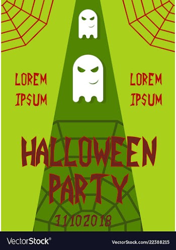 Halloween party invitation scary poster vector image