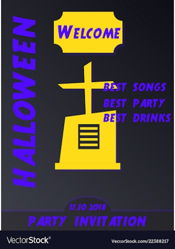 Halloween party invitation scary poster vector image