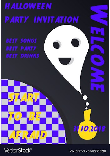 Halloween party invitation scary poster vector image