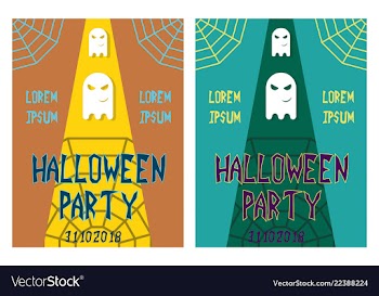 Halloween party invitation scary poster vector image