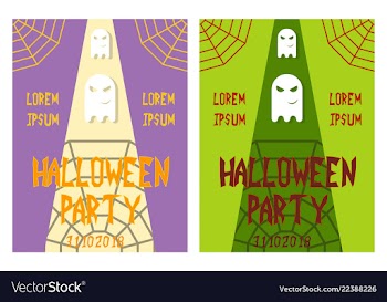 Halloween party invitation scary poster vector image