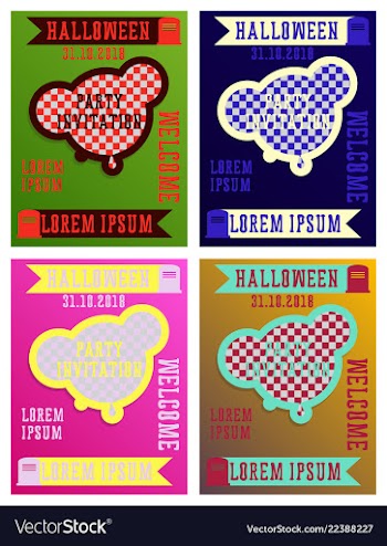 Halloween party invitation scary poster vector image