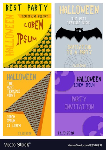 Halloween party invitation scary poster vector image