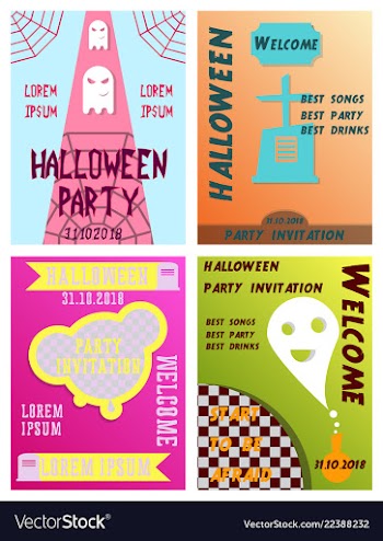 Halloween party invitation scary poster vector image