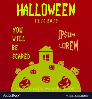 Halloween party invitation scary poster vector image