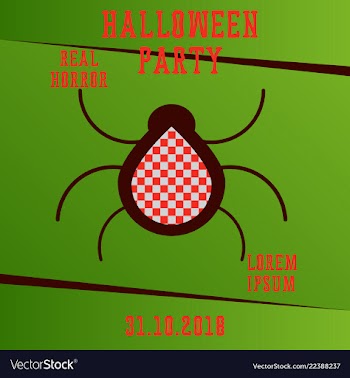 Halloween party invitation scary poster vector image