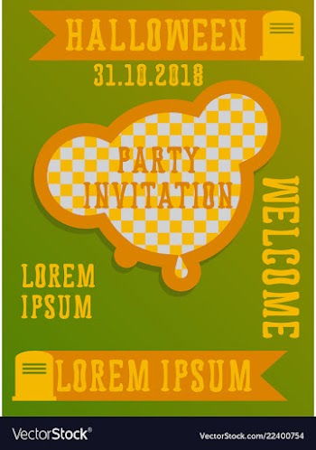 Halloween party invitation scary poster vector image