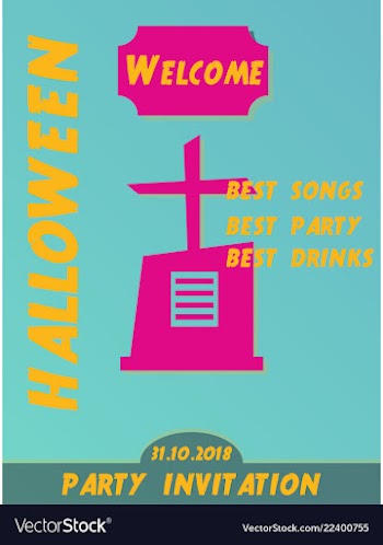 Halloween party invitation scary poster vector image
