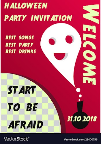 Halloween party invitation scary poster vector image