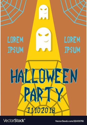 Halloween party invitation scary poster vector image
