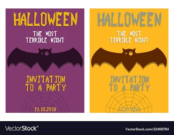 Halloween party invitation scary poster vector image