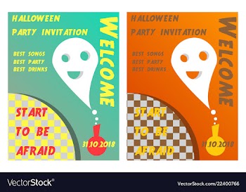 Halloween party invitation scary poster vector image
