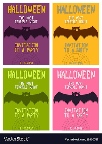 Halloween party invitation scary poster vector image