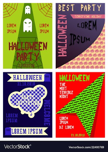 Halloween party invitation scary poster vector image