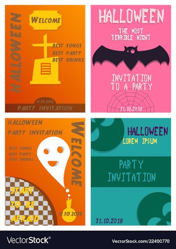 Halloween party invitation scary poster vector image
