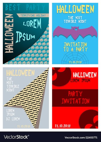 Halloween party invitation scary poster vector image