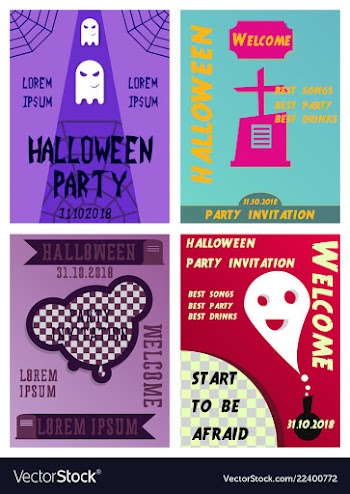 Halloween party invitation scary poster vector image