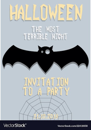 Halloween party invitation scary poster vector image