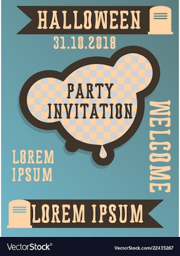 Halloween party invitation scary poster vector image