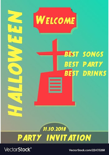 Halloween party invitation scary poster vector image