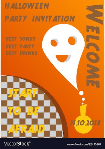 Halloween party invitation scary poster vector image