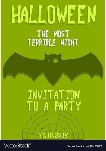 Halloween party invitation scary poster vector image