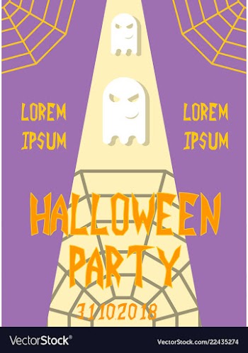 Halloween party invitation scary poster vector image