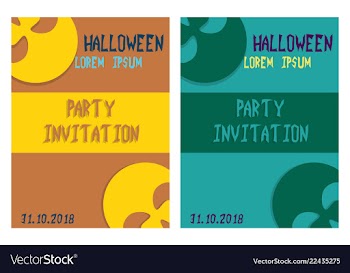 Halloween party invitation scary poster vector image
