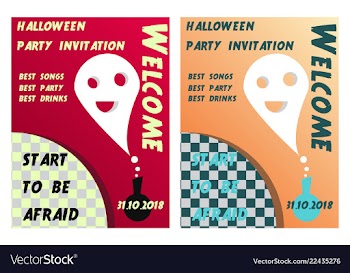 Halloween party invitation scary poster vector image