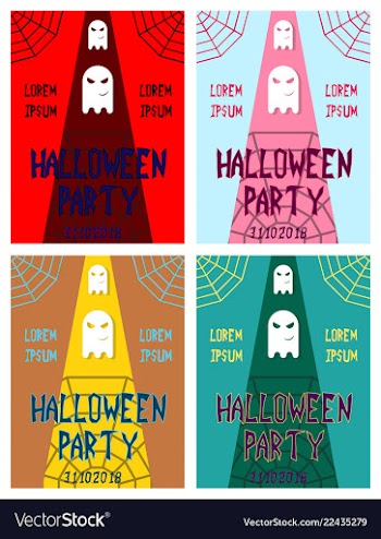 Halloween party invitation scary poster vector image