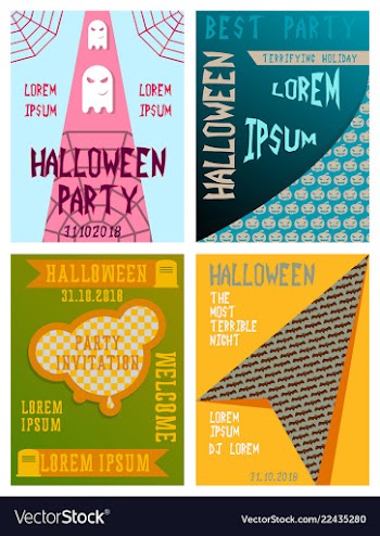 Halloween party invitation scary poster vector image