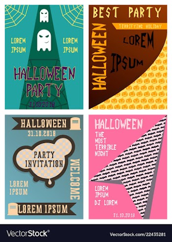 Halloween party invitation scary poster vector image