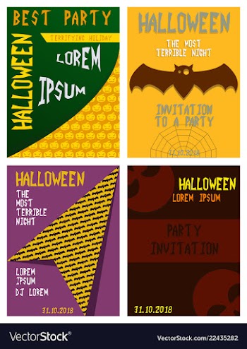 Halloween party invitation scary poster vector image