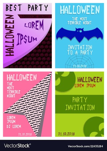 Halloween party invitation scary poster vector image