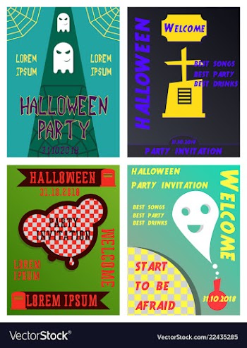 Halloween party invitation scary poster vector image