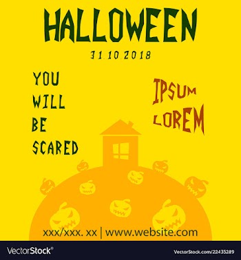 Halloween party invitation scary poster vector image