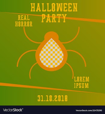 Halloween party invitation scary poster vector image