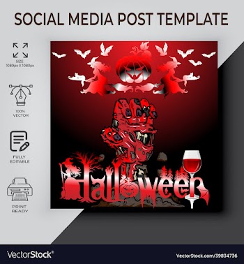 halloween party post template design