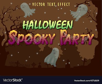 halloween party text effects editable text