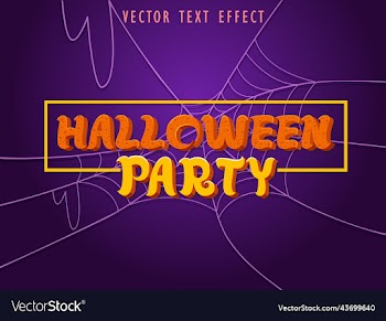 halloween party text effects editable text style