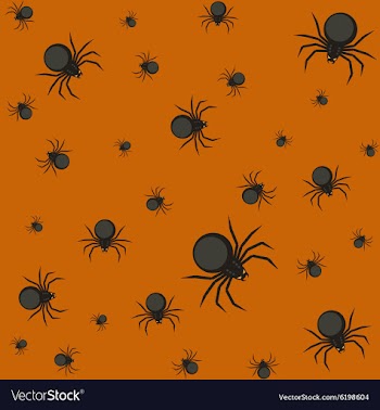  					Halloween pattern with spiders vector image														