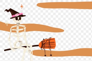 Halloween PNG background, spooky skeleton… | Free stock illustration | High Resolution graphic