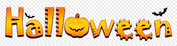 Halloween PNG, PSD, text on transparent background