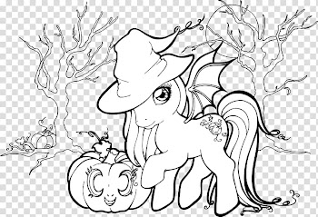 Halloween Pony Lineart, Little Pony painting transparent background PNG clipart