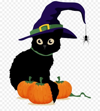 Halloween Poster Drawing Black cat - cute cat 
