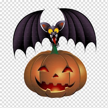 Halloween Pumpkin Animation , bat transparent background PNG clipart