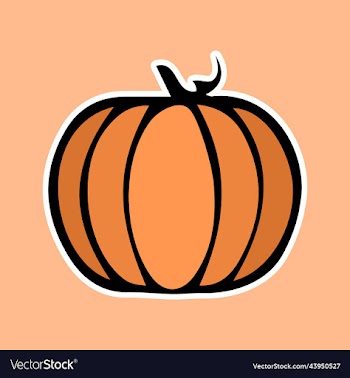 halloween pumpkin as sticker print pattern
