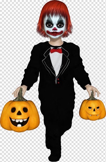 Halloween Pumpkin Costume Clown Character, clown transparent background PNG clipart