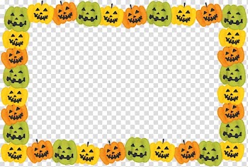 Halloween pumpkin frame border transparent background PNG clipart
